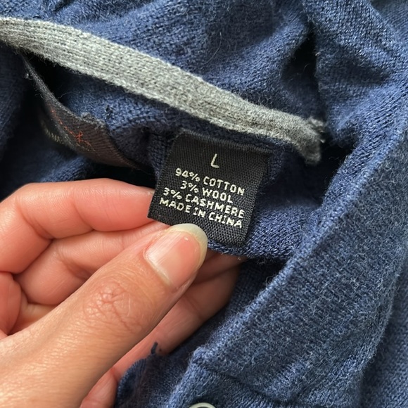 Weatherproof Vintage Men’s Navy Blue Hooded Sweater size L - Picture 6 of 6